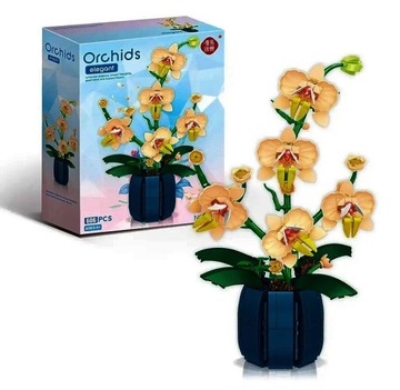 kwiaty z klocków orchidei akcesoria do domu platik