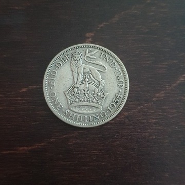 1 Shilling / szyling 1934 srebro wielka brytania
