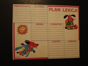 Plan lekcji naklejki lata 90