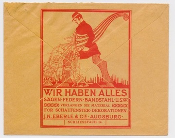 Bawaria - ciekawa całostka firmowa - 1913 rok