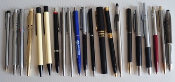 Duży zestaw starych długopisów 