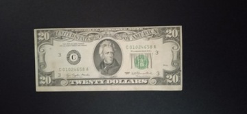 USA 20 dolarów  1977. Błąd.
