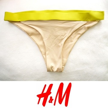bikini dół strój kąpielowy h&m beżowo-żółty S 36