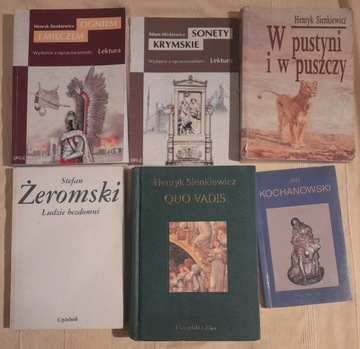 Lektury szkolne Sienkiewicz Żeromski Mickiewicz