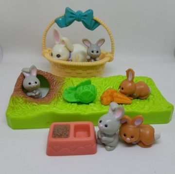 1993r Littlest Pet Shop Mommy and Baby Bunnies