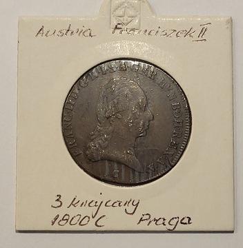 Austria, Franciszek II, 3 krajcary 1800, Praga