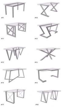 Nogi do stolika z rysunku Aluminiowe inox mosiądz