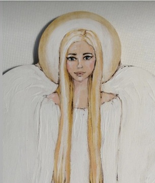 Anielica malowana ręcznie.