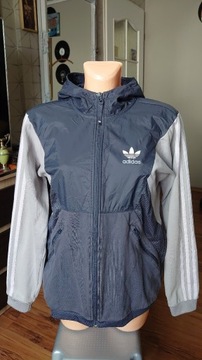 Adidas M bluza ortalion szara z kapturem unisex