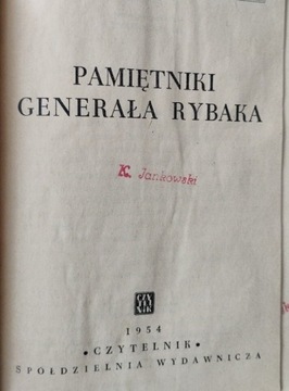 Pamiętniki generała Rybaka 1954