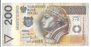 Banknot 200 zł seria AA z 1994
