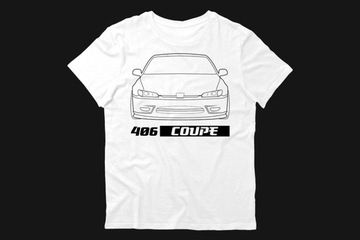 Koszulka T-shirt Top Peugeot 406 Coupe biała