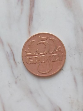 moneta 5 gr 1939r,brąz