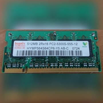 Pamięć RAM do Laptopów 512 MB Hynix DDR2 PC2-5300