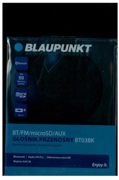 Głośnik Przenośny BlueBlaupunkt BT03BK Czarny Nowy