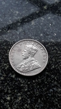 1 rupia, Indie, Jerzy V, 1914, SREBRO