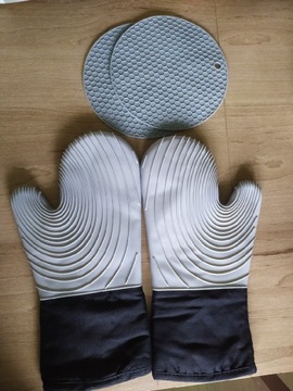 Silikonowe rękawice kuchenne + podkładki