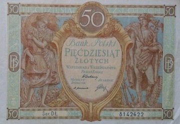 Stary banknot Polska 50 zł 1929 rok Rzeczpospolita