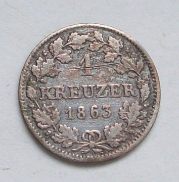 1 krajcar 1863 Bawaria