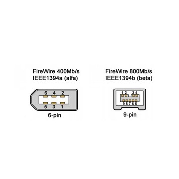 Kabel Firewire 800-400 6-9 6/9 IEEE 1394 9pin 6pin