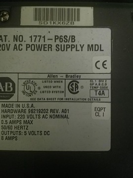 Zasilacz Allen Bradley  1771-P6S/B  + 1771-P3