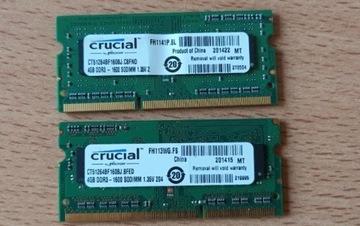 Pamięć RAM do Laptopa 8 GB DDR3 Crucial SMART