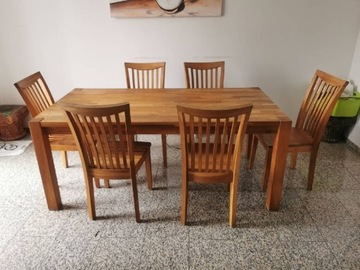 Stół dębowy z 6 krzesłami 