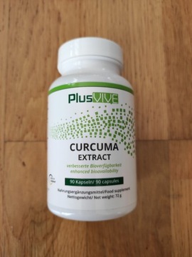  Kurkuma, Curcuma extract 90 kaps. PlusVive