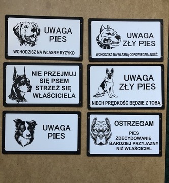 Tabliczka uwaga zły pies duży wybór amstaff