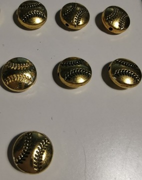 11szt. piłek złote metal do wyrobu biżuterii 