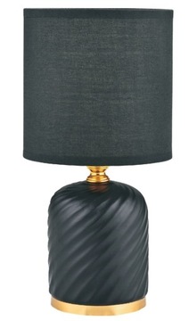 Lampa stołowa z abażurem czarno-złota 27 cm