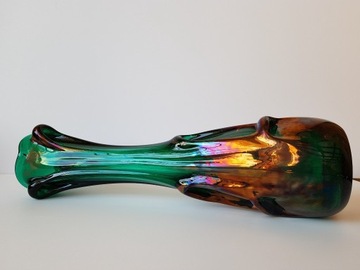 Iryzowany wazon Sękacz, kolorowe szkło