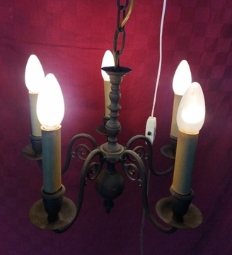 żyrandol mosiężny średnica 35cm lampa wisząca