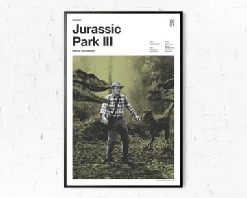 PIĘKNY plakat filmowy JURASSIC PARK III płótno
