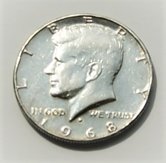 1/2 dolar 1968  half dollar Kennedy srebro Stan!!