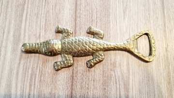 Piękny mosiężny otwieracz krokodyl aligator 16 cm