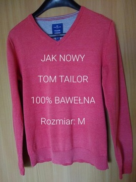 TOM TAILOR  Elegancki męski sweter, 100% Bawełna, Rozmiar S/M