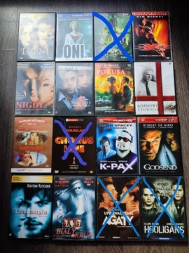 Zestaw 13 filmów na płytach DVD/ VCD w pudełkach