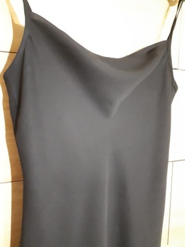 Suknia czarna  r.42  długa na ramiączkach żorżeta