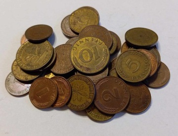 1 2 5 10 pfennig pfennigów RFN - zestaw