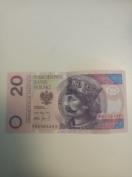 Banknot 20 zł, z koroną 1994rok