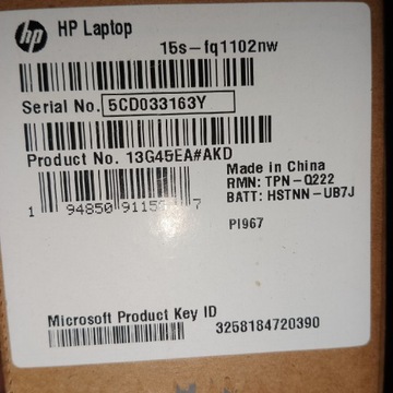 Laptop HP używany do nauki zdalnej 