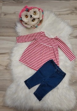 Zestaw dziewczynk Tunika F&F Jeansy Baby Girl r.68