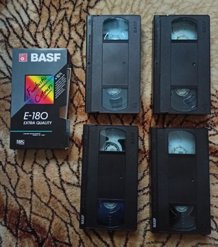 4 kasety VHS  BASF EQ, 3 x E-180 i E -195    chrom