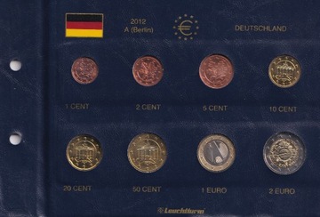 NIEMCY – 2012 – ZESTAW EURO – A , D , F , G , J...