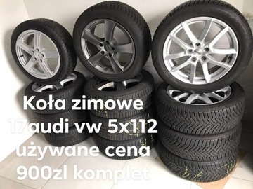 Koła zimowe 17audi vw 5x112 używane