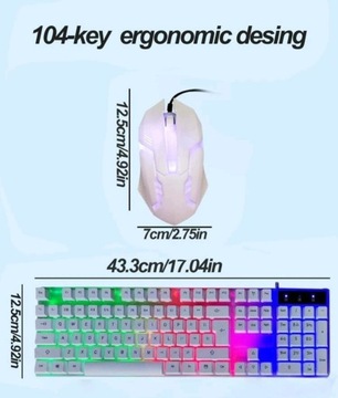 Zestaw Klawiatura & Myszka do gier RGB