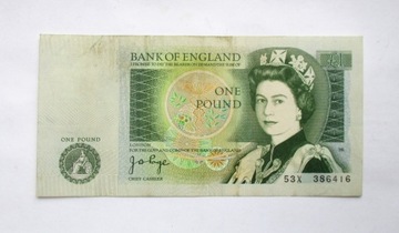 Wielka Brytania - banknot - 1 Funt 1966-70 rok