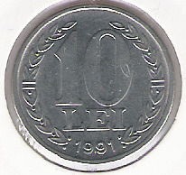 Rumunia 10 lei 1991 okol.