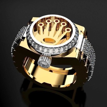 Rolex złoty sygnet zegarek brylanty VS1 32g 585